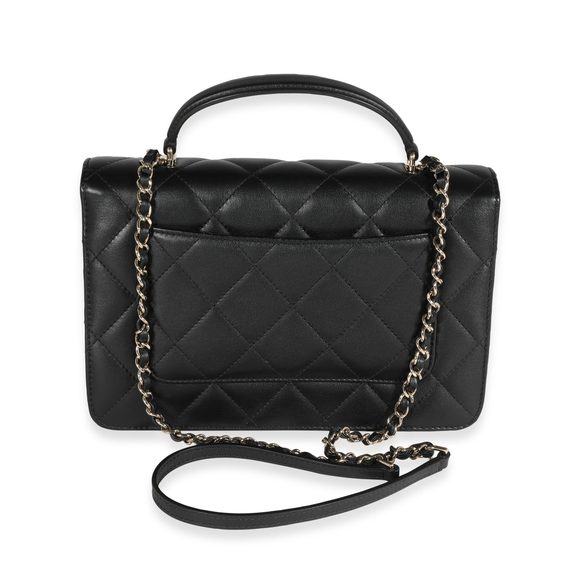 Chanel Black Quilted Lambskin Coco Lady Top Handle Flap Bag - Picture 3 of 8
